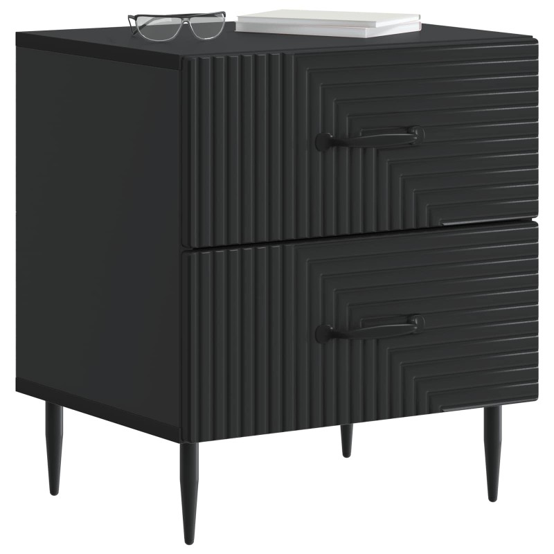 vidaXL Κομοδίνο Μαύρο 43 x 34,5 x 47,5 εκ Επεξεργασμένο Ξύλο