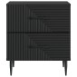 vidaXL Κομοδίνο 2 τεμ. Μαύρο 43 x 34,5 x 47,5 εκ Επεξεργασμένο Ξύλο