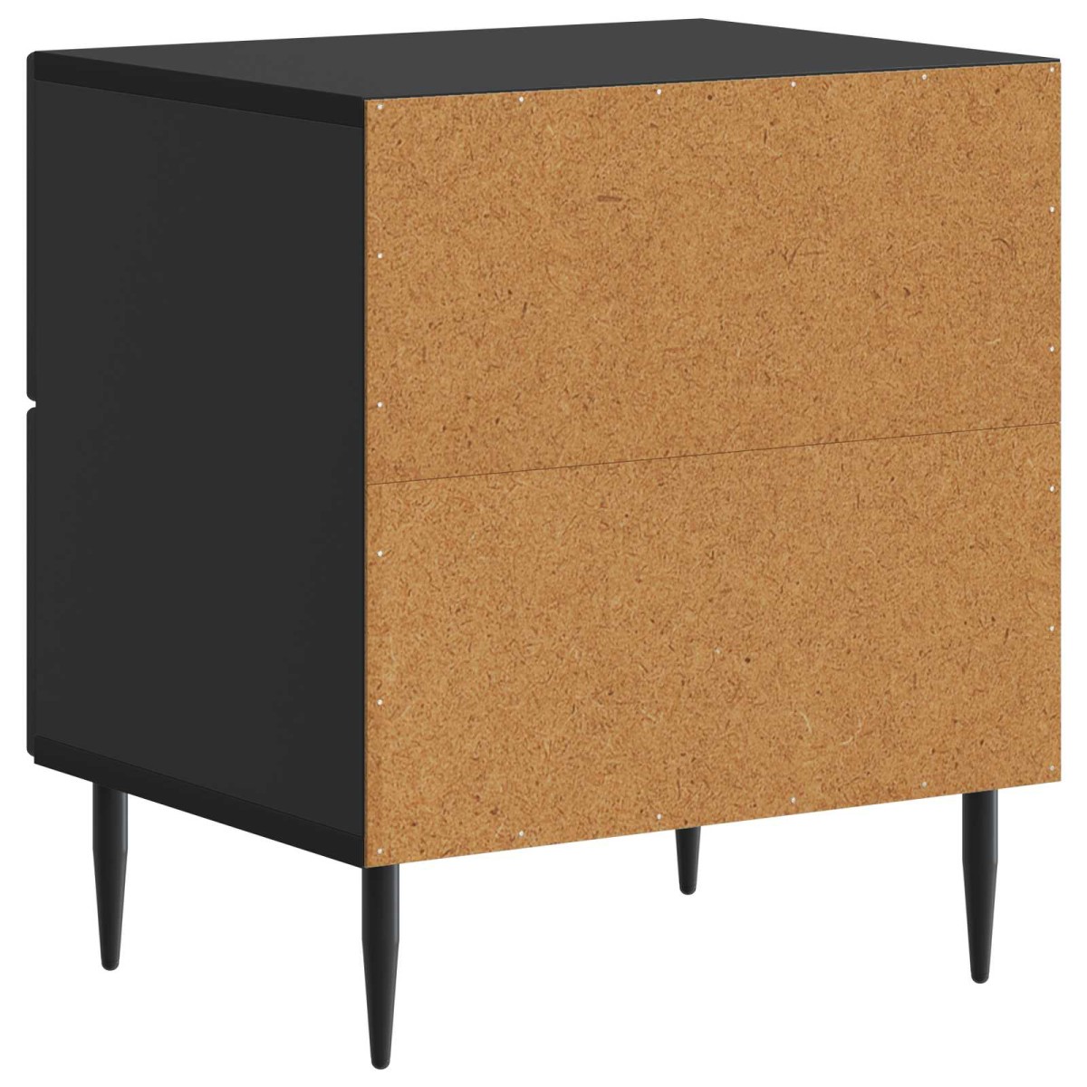 vidaXL Κομοδίνο 2 τεμ. Μαύρο 43 x 34,5 x 47,5 εκ Επεξεργασμένο Ξύλο