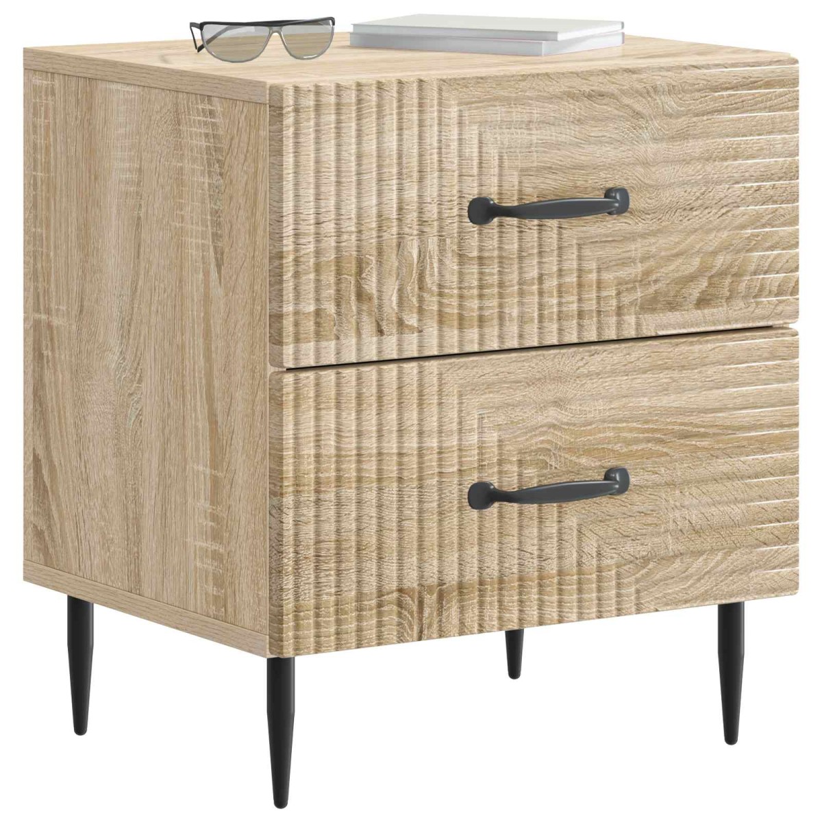 vidaXL Κομοδίνο 2 τεμ. Sonoma Δρυς 43 x 34,5 x 47,5 εκ