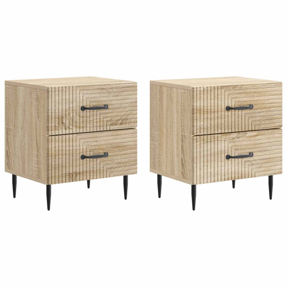 vidaXL Κομοδίνο 2 τεμ. Sonoma Δρυς 43 x 34,5 x 47,5 εκ