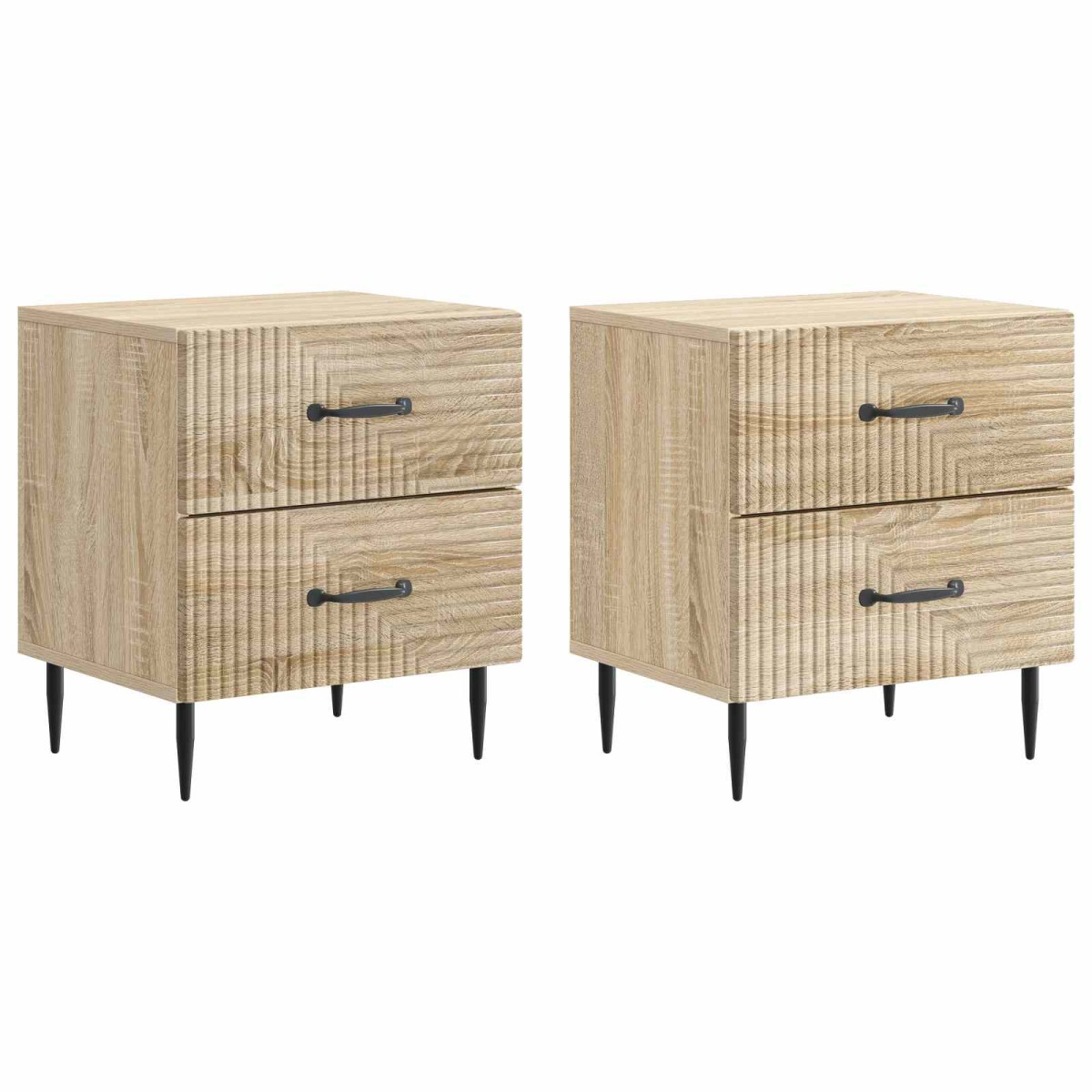 vidaXL Κομοδίνο 2 τεμ. Sonoma Δρυς 43 x 34,5 x 47,5 εκ