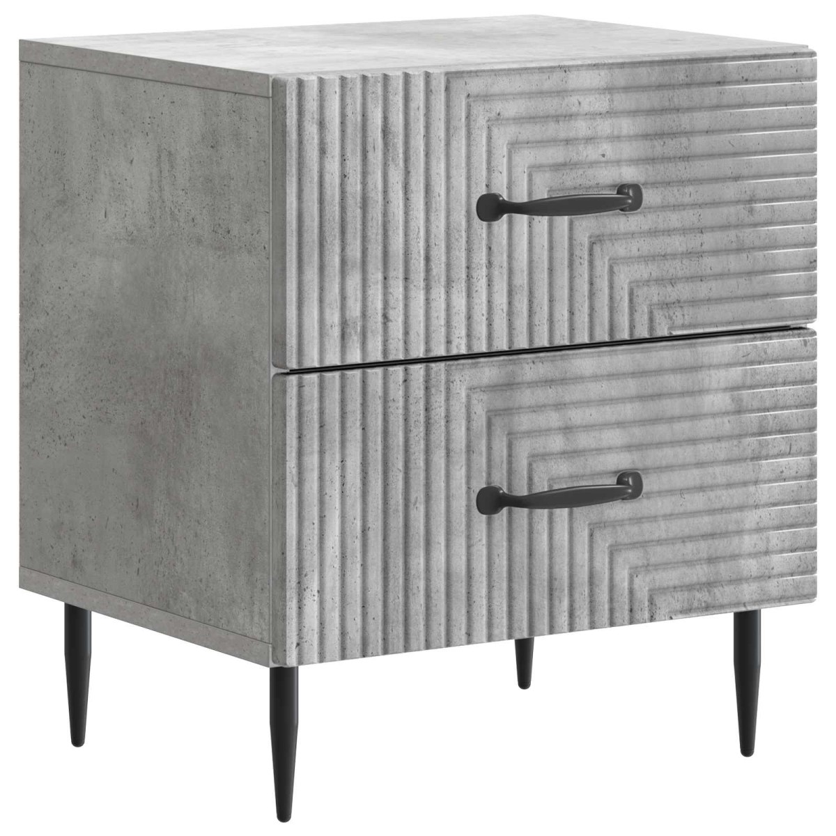 vidaXL Κομοδίνο 2 τεμ. Γκρι Σκυροδέματος 43 x 34,5 x 47,5 εκ