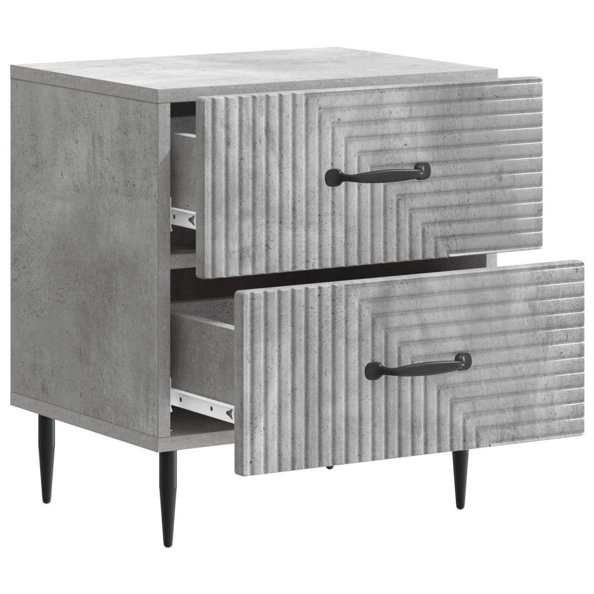 vidaXL Κομοδίνο 2 τεμ. Γκρι Σκυροδέματος 43 x 34,5 x 47,5 εκ