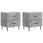vidaXL Κομοδίνο 2 τεμ. Γκρι Σκυροδέματος 43 x 34,5 x 47,5 εκ