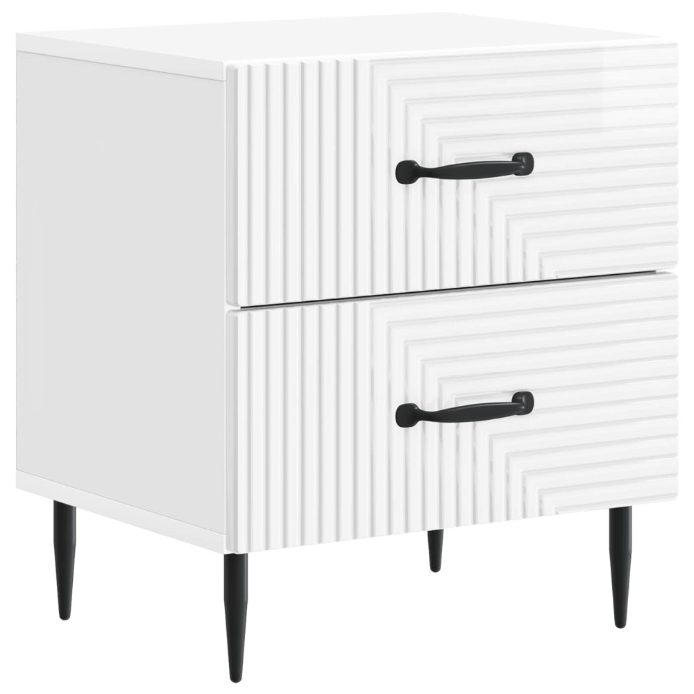 vidaXL Κομοδίνο Γυαλιστερό Λευκό 43 x 34,5 x 47,5 εκ
