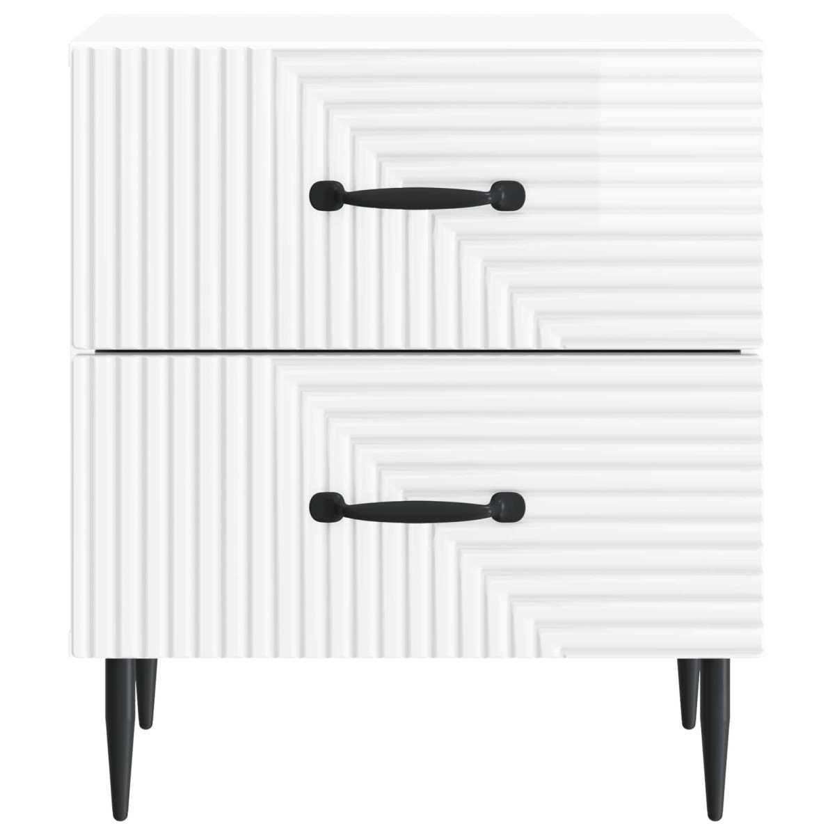 vidaXL Κομοδίνο Γυαλιστερό Λευκό 43 x 34,5 x 47,5 εκ