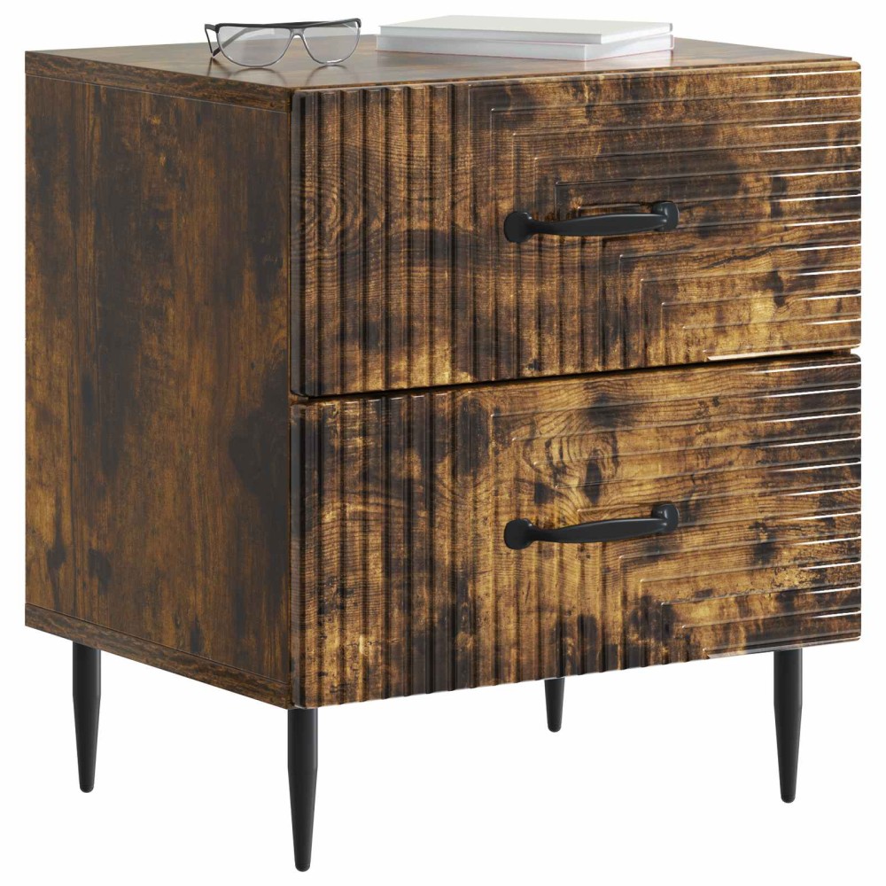 vidaXL Κομοδίνο Καπνισμένο Ξύλο Δρυός 43 x 34,5 x 47,5 εκ