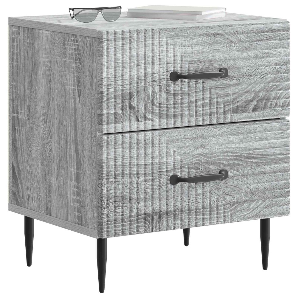 vidaXL Κομοδίνο Γκρι Sonoma 43 x 34,5 x 47,5 εκ Επεξεργασμένο Ξύλο