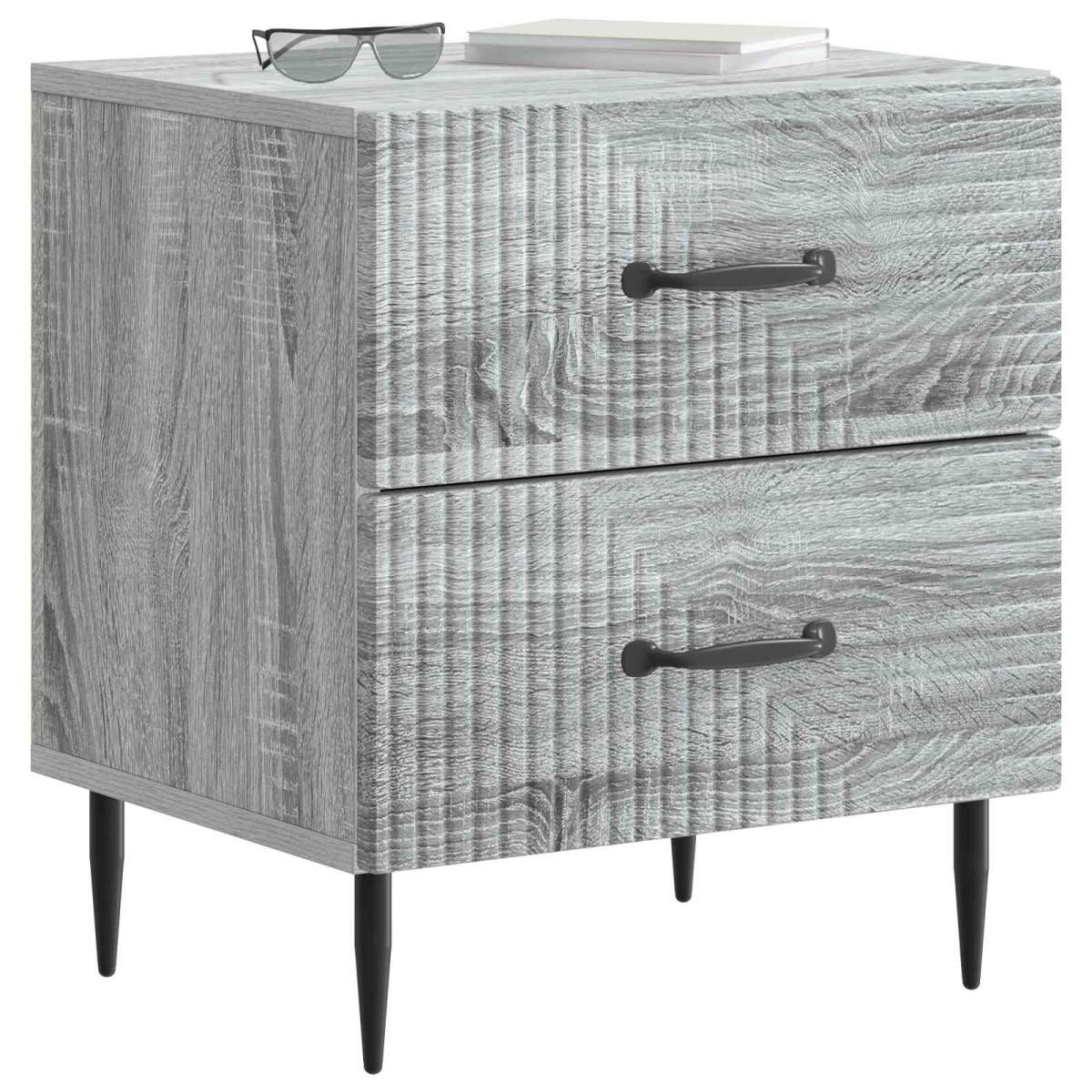 vidaXL Κομοδίνο 2 τεμ. Γκρι Sonoma 43 x 34,5 x 47,5 εκ