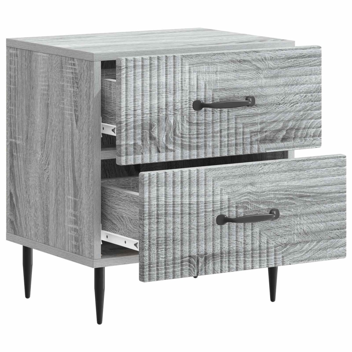 vidaXL Κομοδίνο 2 τεμ. Γκρι Sonoma 43 x 34,5 x 47,5 εκ