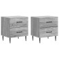 vidaXL Κομοδίνο 2 τεμ. Γκρι Sonoma 43 x 34,5 x 47,5 εκ