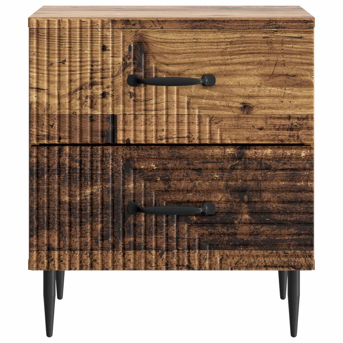 vidaXL Κομοδίνο 2 τεμ. Παλαιωμένο ξύλο 43 x 34,5 x 47,5 εκ