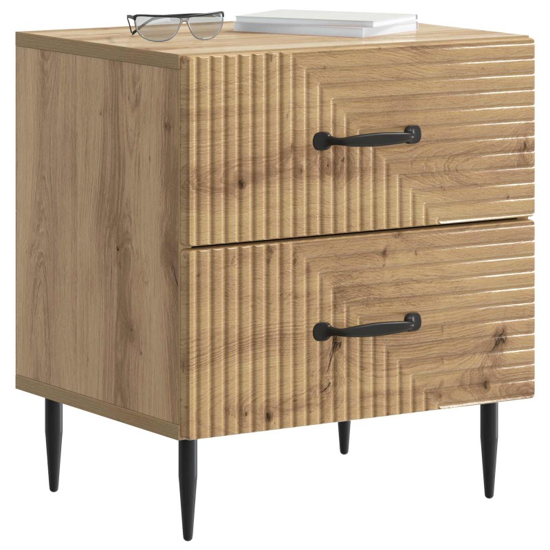 vidaXL Κομοδίνο 2 τεμ. Artisan Δρυς 43 x 34,5 x 47,5 εκ