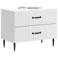 vidaXL Κομοδίνο Λευκό 62 x 34,5 x 47,5 εκ Επεξεργασμένο Ξύλο
