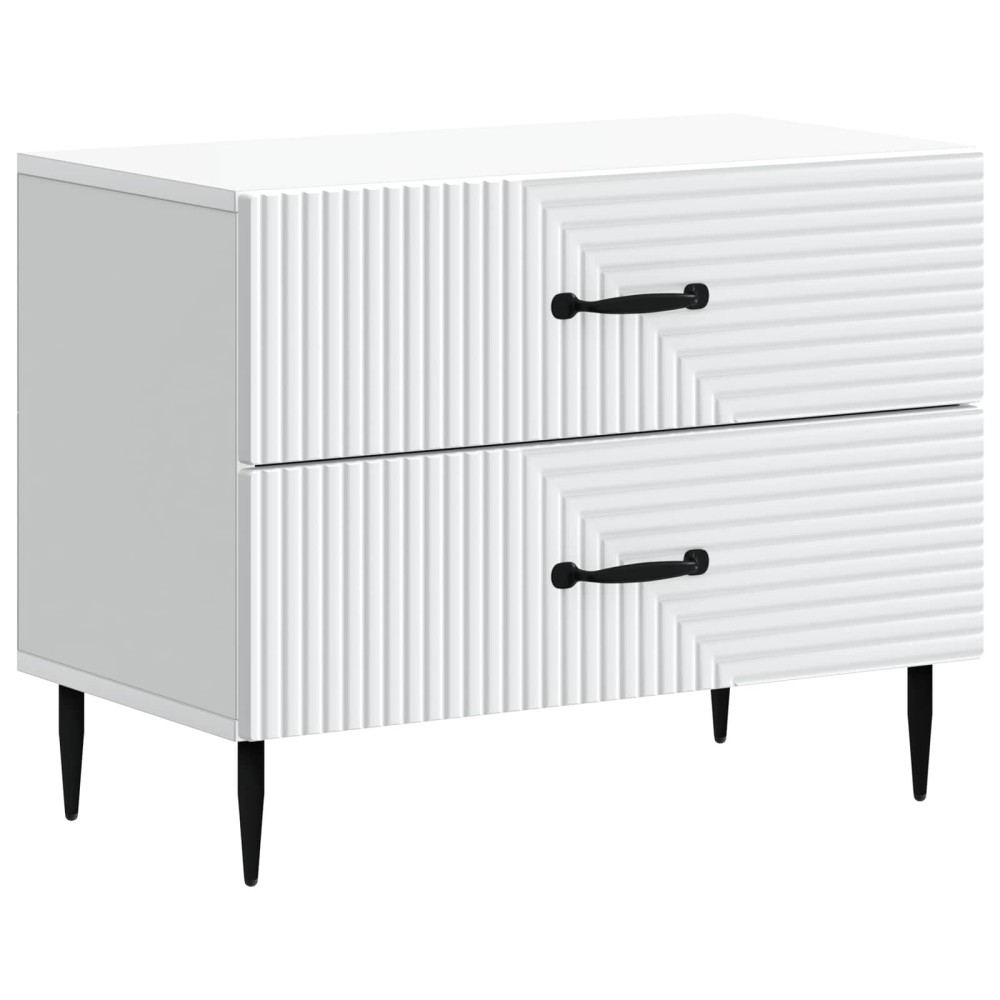 vidaXL Κομοδίνο Λευκό 62 x 34,5 x 47,5 εκ Επεξεργασμένο Ξύλο