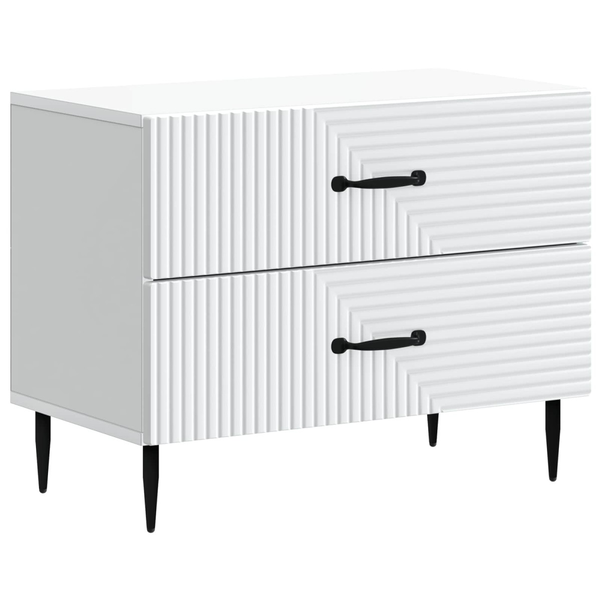 vidaXL Κομοδίνο Λευκό 62 x 34,5 x 47,5 εκ Επεξεργασμένο Ξύλο