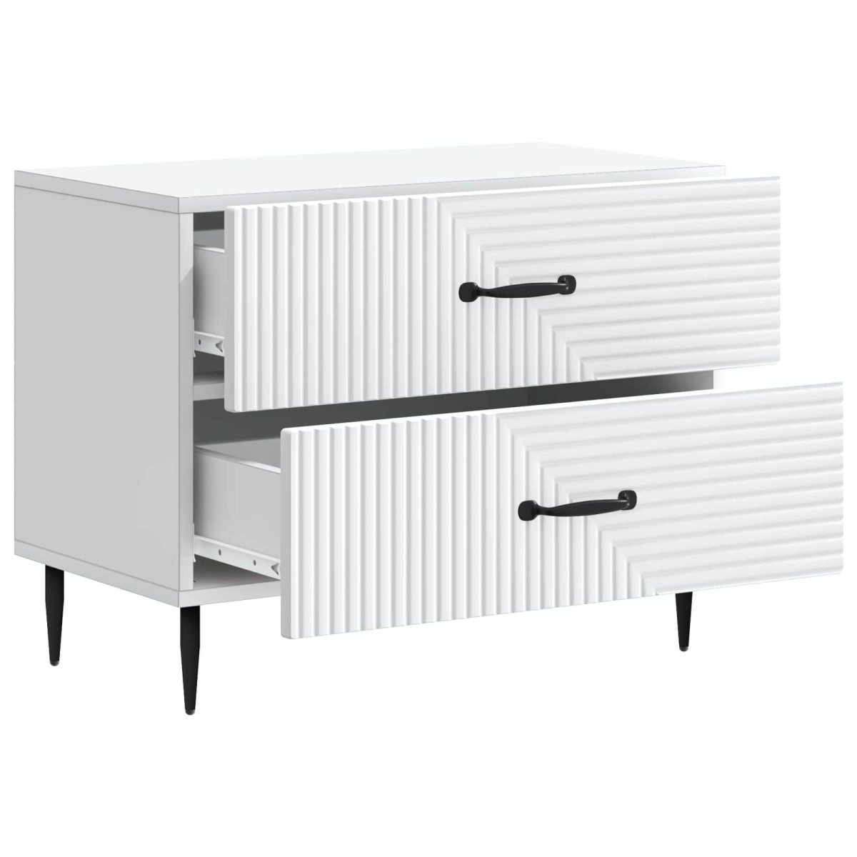 vidaXL Κομοδίνο Λευκό 62 x 34,5 x 47,5 εκ Επεξεργασμένο Ξύλο