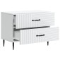 vidaXL Κομοδίνο Λευκό 62 x 34,5 x 47,5 εκ Επεξεργασμένο Ξύλο