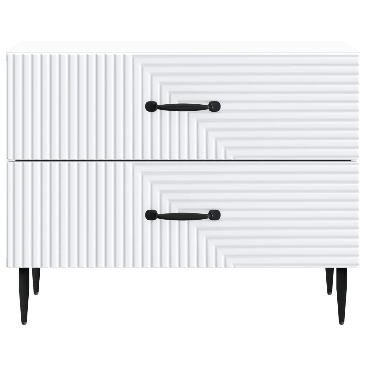 vidaXL Κομοδίνο Λευκό 62 x 34,5 x 47,5 εκ Επεξεργασμένο Ξύλο