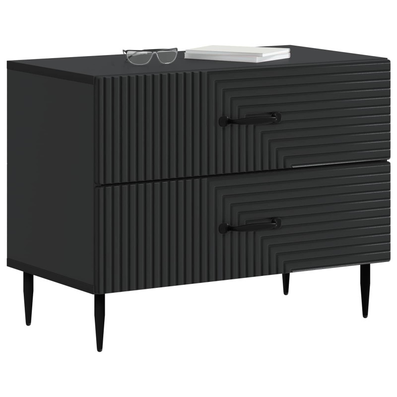 vidaXL Κομοδίνο Μαύρο 62 x 34,5 x 47,5 εκ Επεξεργασμένο Ξύλο