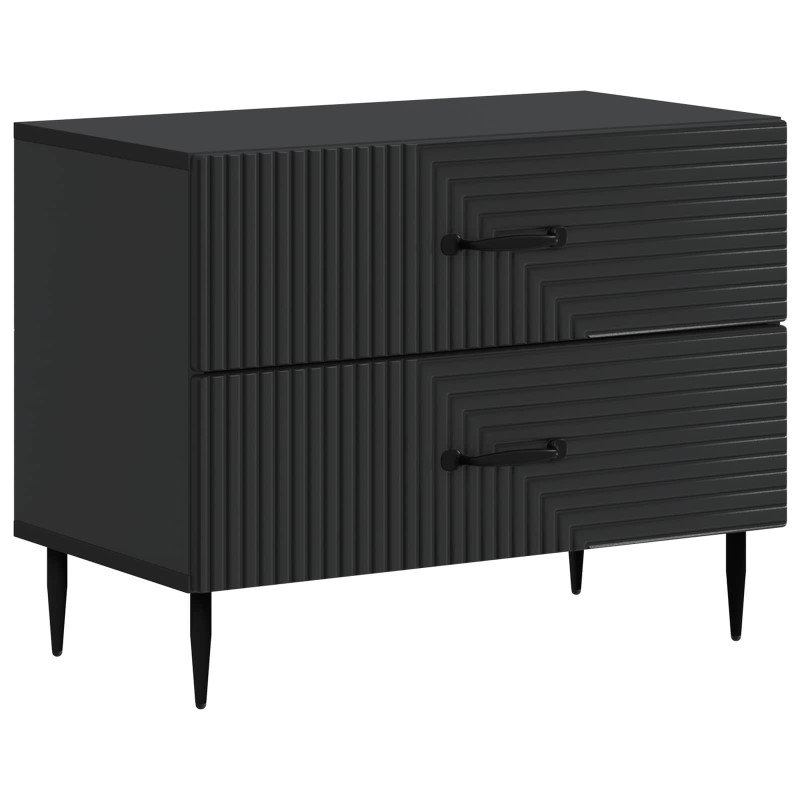vidaXL Κομοδίνο Μαύρο 62 x 34,5 x 47,5 εκ Επεξεργασμένο Ξύλο