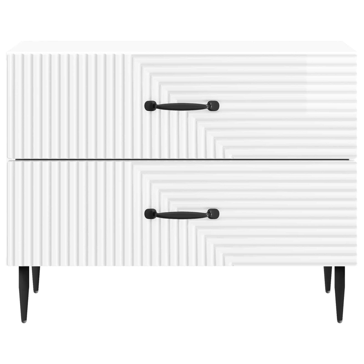 vidaXL Κομοδίνο με συρτάρι Γυαλιστερό Λευκό 62 x 34,5 x 47,5 εκ