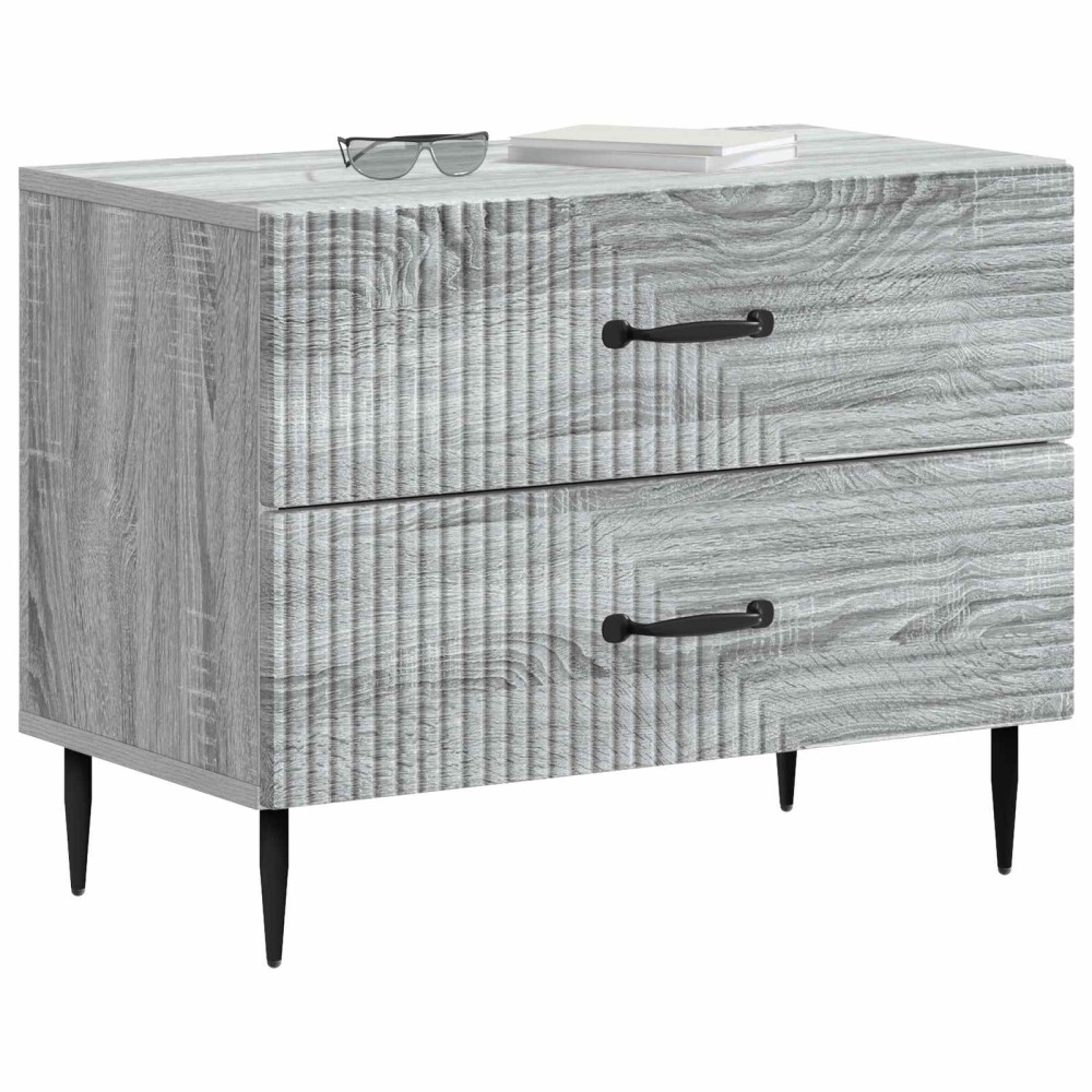vidaXL Κομοδίνο Γκρι Sonoma 62 x 34,5 x 47,5 εκ Επεξεργασμένο Ξύλο