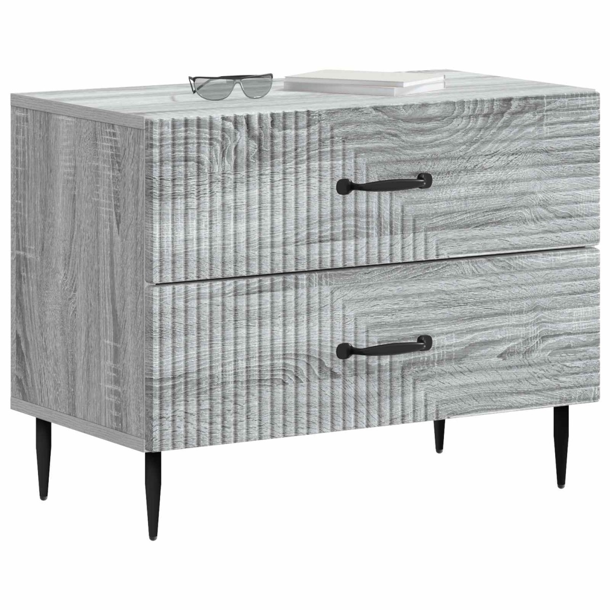vidaXL Κομοδίνο Γκρι Sonoma 62 x 34,5 x 47,5 εκ Επεξεργασμένο Ξύλο