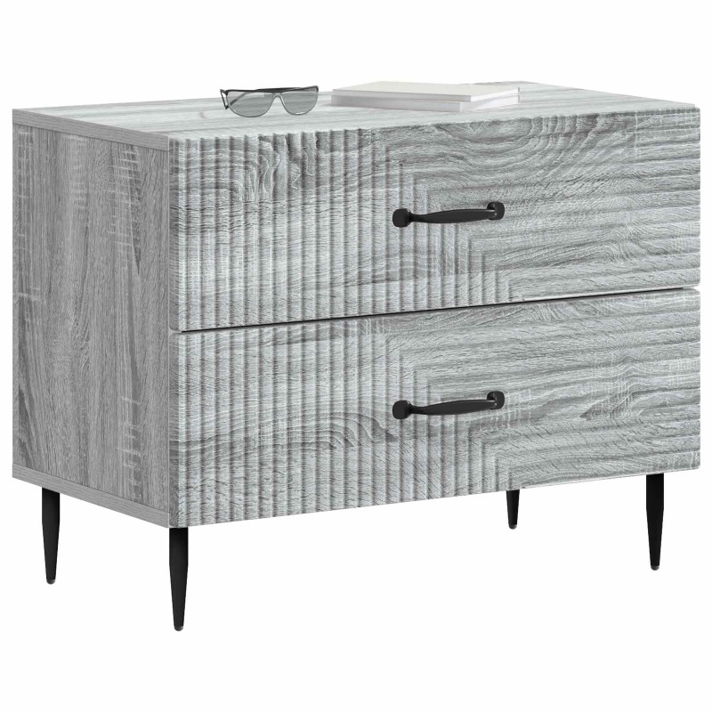 vidaXL Κομοδίνο Γκρι Sonoma 62 x 34,5 x 47,5 εκ Επεξεργασμένο Ξύλο