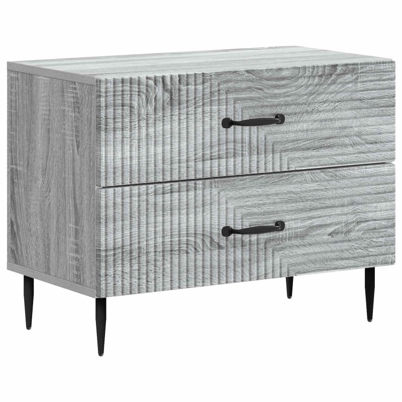 vidaXL Κομοδίνο Γκρι Sonoma 62 x 34,5 x 47,5 εκ Επεξεργασμένο Ξύλο
