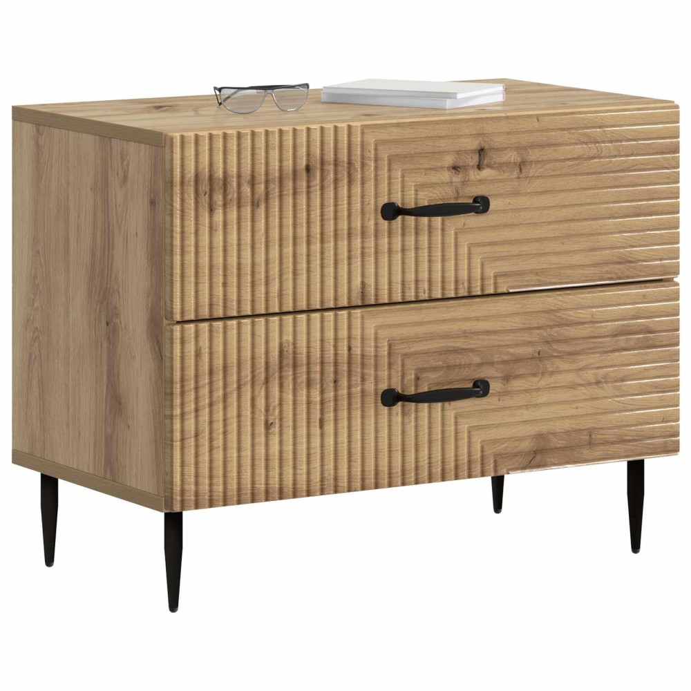 vidaXL Κομοδίνο Artisan Δρυς 62 x 34,5 x 47,5 εκ Επεξεργασμένο Ξύλο