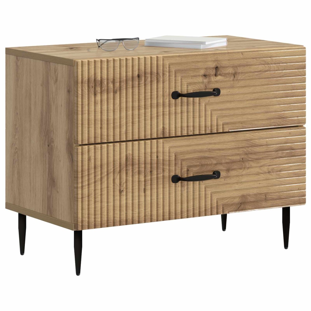 vidaXL Κομοδίνο Artisan Δρυς 62 x 34,5 x 47,5 εκ Επεξεργασμένο Ξύλο