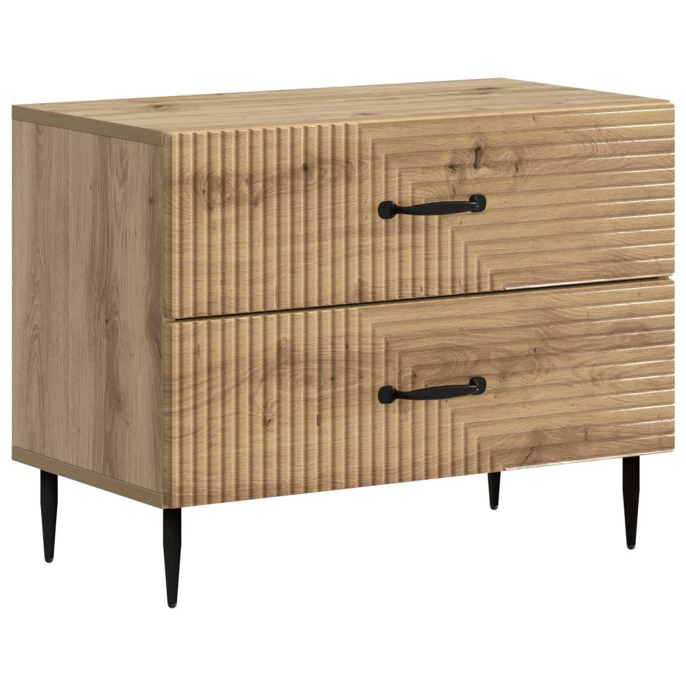 vidaXL Κομοδίνο Artisan Δρυς 62 x 34,5 x 47,5 εκ Επεξεργασμένο Ξύλο
