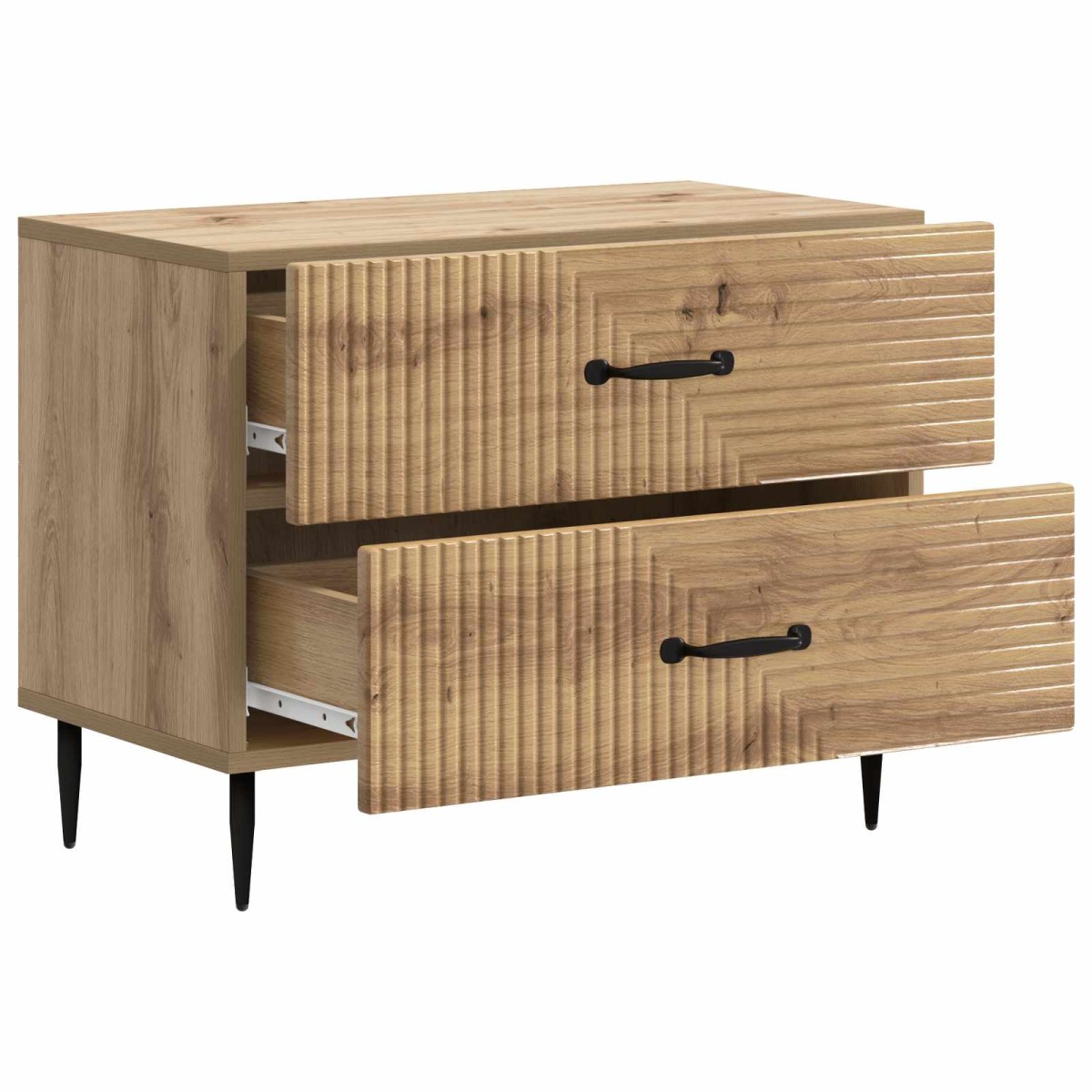 vidaXL Κομοδίνο Artisan Δρυς 62 x 34,5 x 47,5 εκ Επεξεργασμένο Ξύλο
