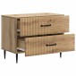 vidaXL Κομοδίνο Artisan Δρυς 62 x 34,5 x 47,5 εκ Επεξεργασμένο Ξύλο