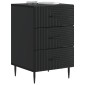 vidaXL Κομοδίνο με συρτάρι Μαύρο 43 x 41 x 66,5 εκ. Επεξεργασμένο Ξύλο