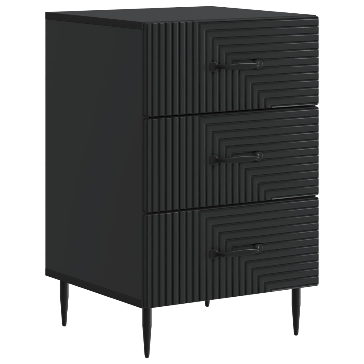 vidaXL Κομοδίνο με συρτάρι Μαύρο 43 x 41 x 66,5 εκ. Επεξεργασμένο Ξύλο