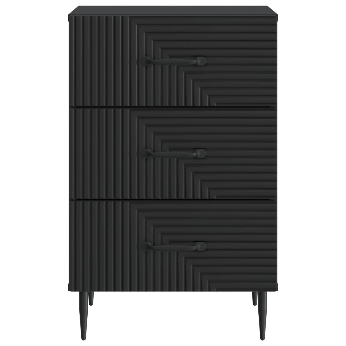 vidaXL Κομοδίνο με συρτάρι Μαύρο 43 x 41 x 66,5 εκ. Επεξεργασμένο Ξύλο