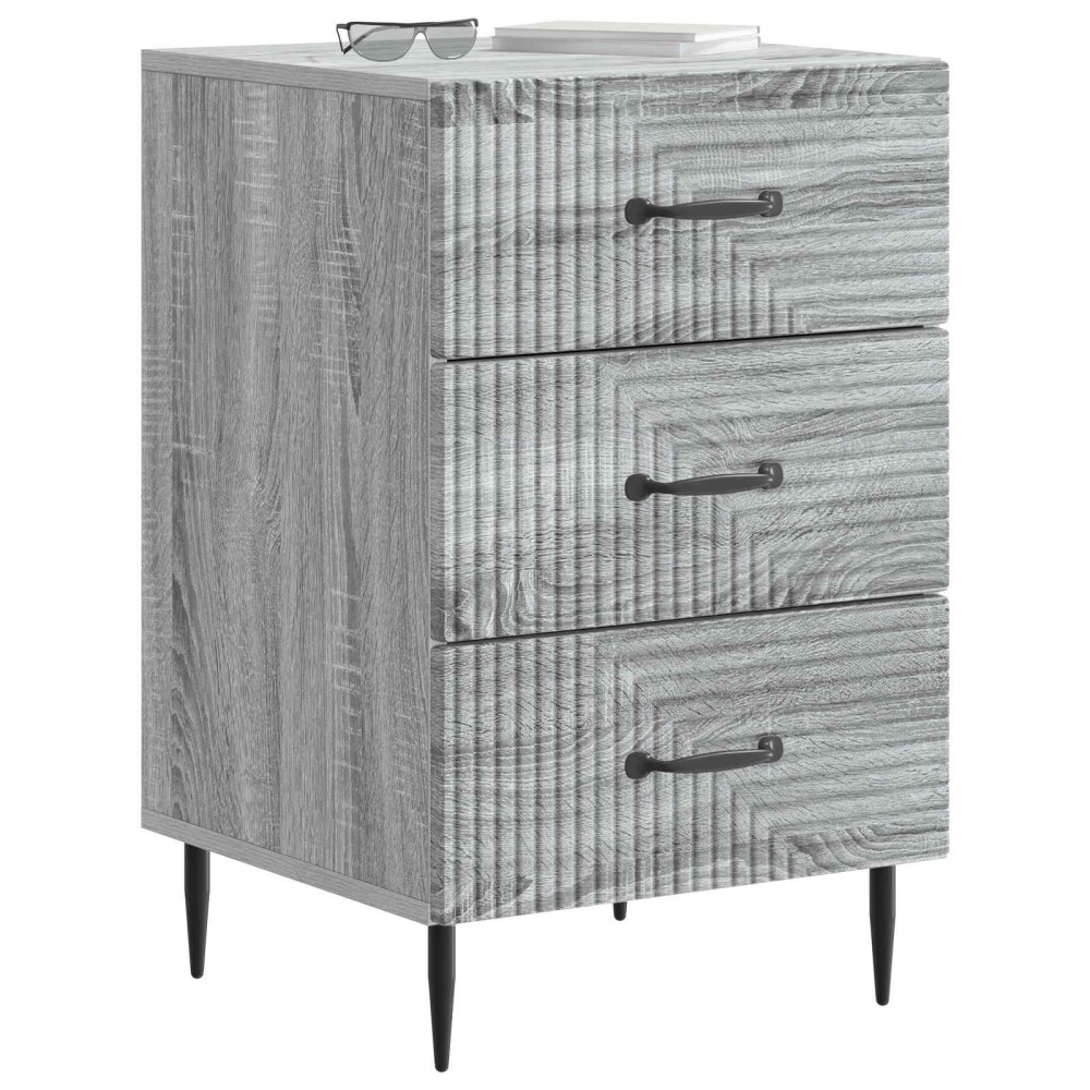 vidaXL Κομοδίνο Γκρι Sonoma 43 x 41 x 66,5 εκ. Επεξεργασμένο Ξύλο