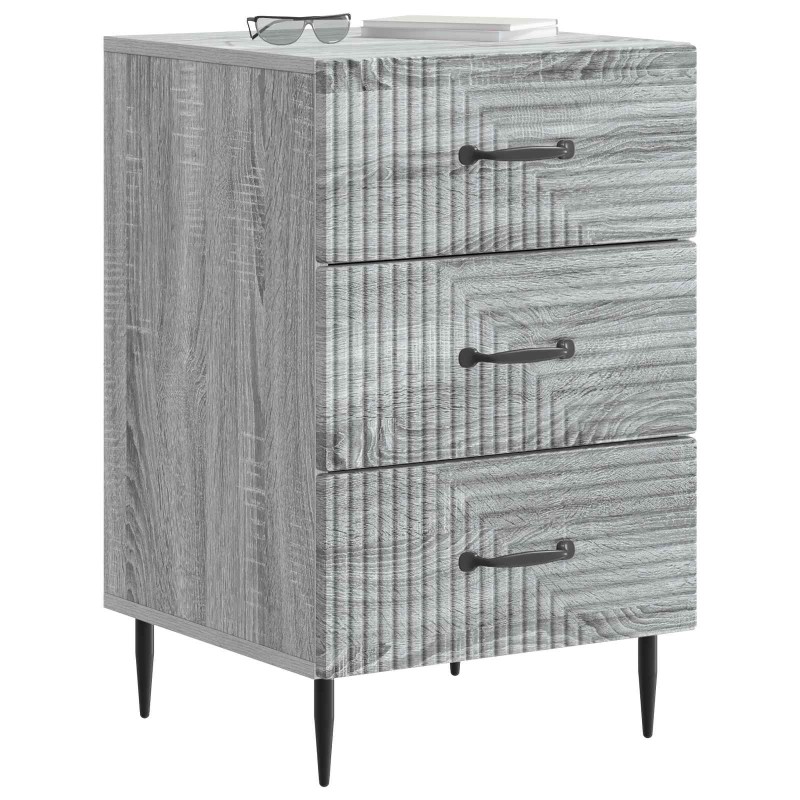 vidaXL Κομοδίνο Γκρι Sonoma 43 x 41 x 66,5 εκ. Επεξεργασμένο Ξύλο