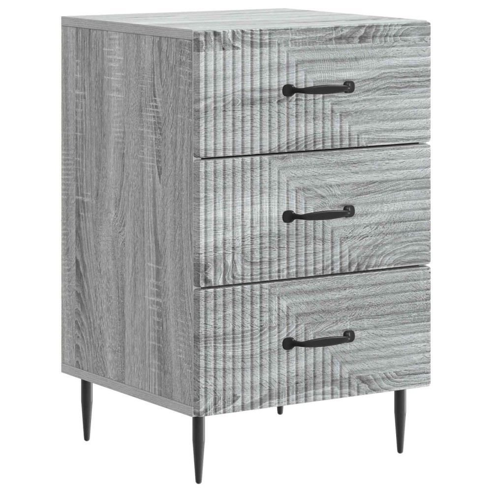 vidaXL Κομοδίνο Γκρι Sonoma 43 x 41 x 66,5 εκ. Επεξεργασμένο Ξύλο