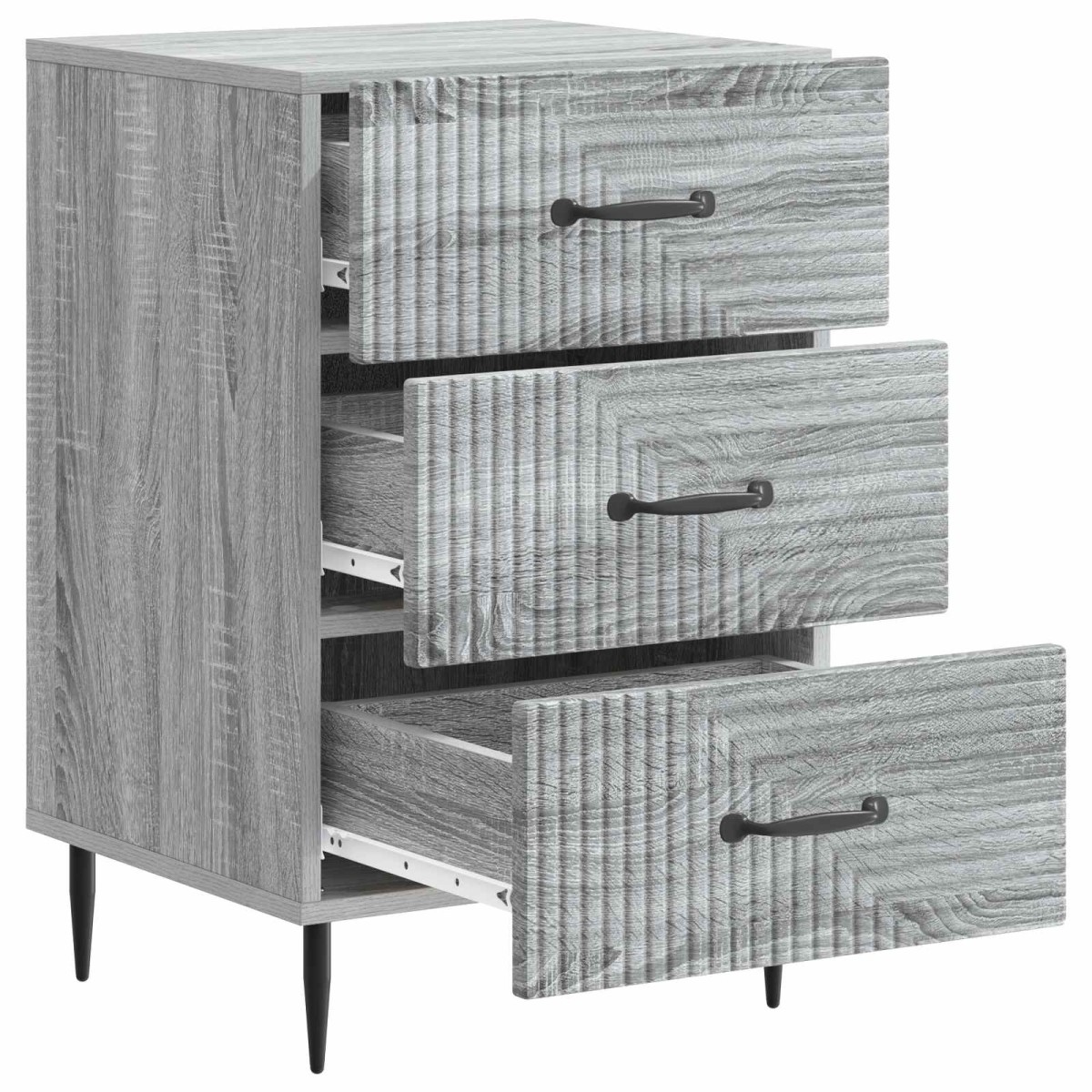 vidaXL Κομοδίνο Γκρι Sonoma 43 x 41 x 66,5 εκ. Επεξεργασμένο Ξύλο