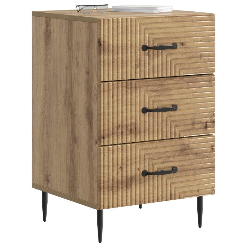vidaXL Κομοδίνο Artisan Δρυς 43 x 41 x 66,5 εκ. Επεξεργασμένο Ξύλο