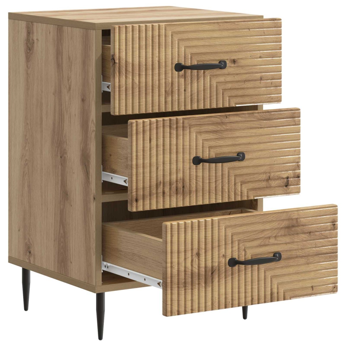 vidaXL Κομοδίνο Artisan Δρυς 43 x 41 x 66,5 εκ. Επεξεργασμένο Ξύλο