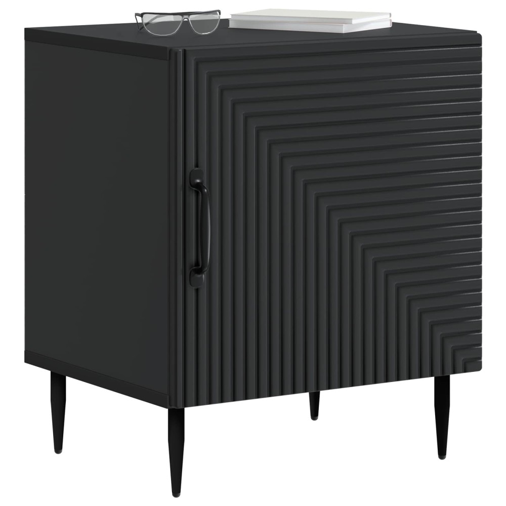 vidaXL Κομοδίνο Μαύρο 43 x 34,5 x 50 εκ Επεξεργασμένο Ξύλο