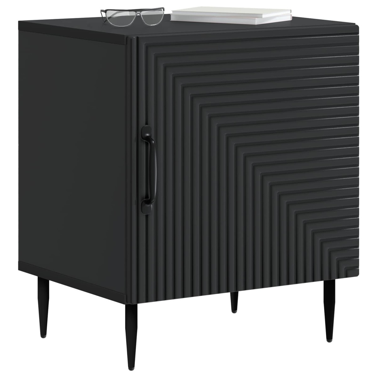 vidaXL Κομοδίνο Μαύρο 43 x 34,5 x 50 εκ Επεξεργασμένο Ξύλο
