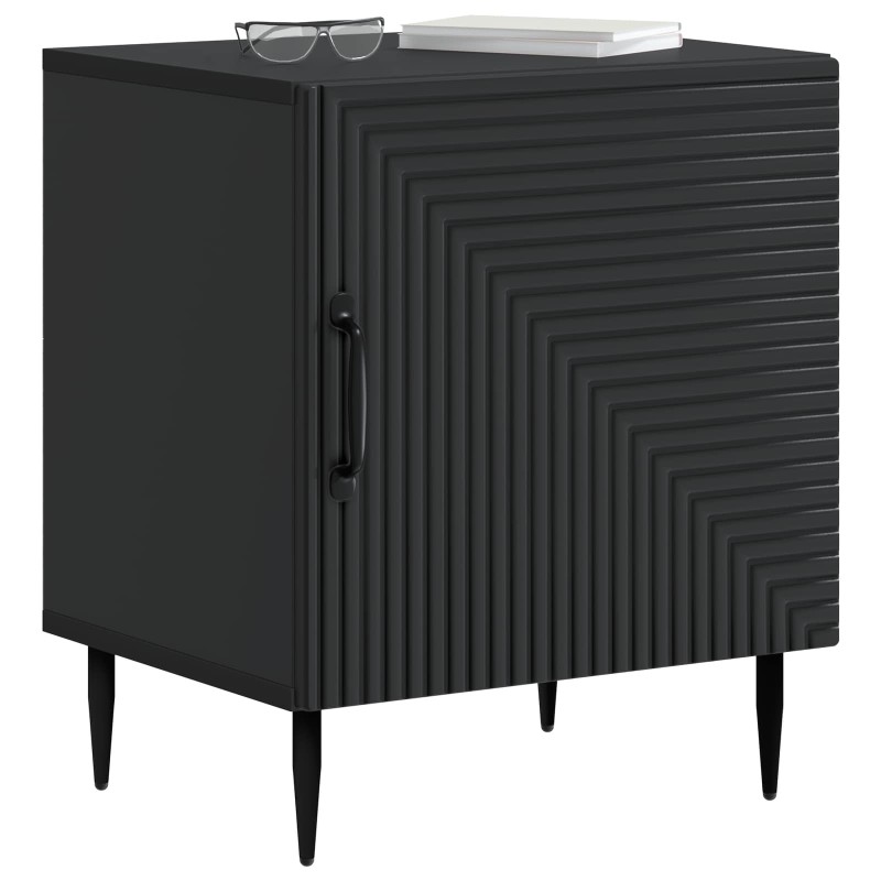 vidaXL Κομοδίνο Μαύρο 43 x 34,5 x 50 εκ Επεξεργασμένο Ξύλο