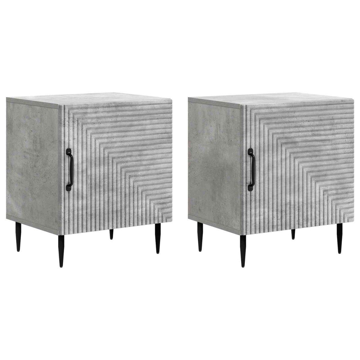vidaXL Κομοδίνο 2 τμχ. Γκρι Σκυροδέματος 43 x 34,5 x 50 εκ