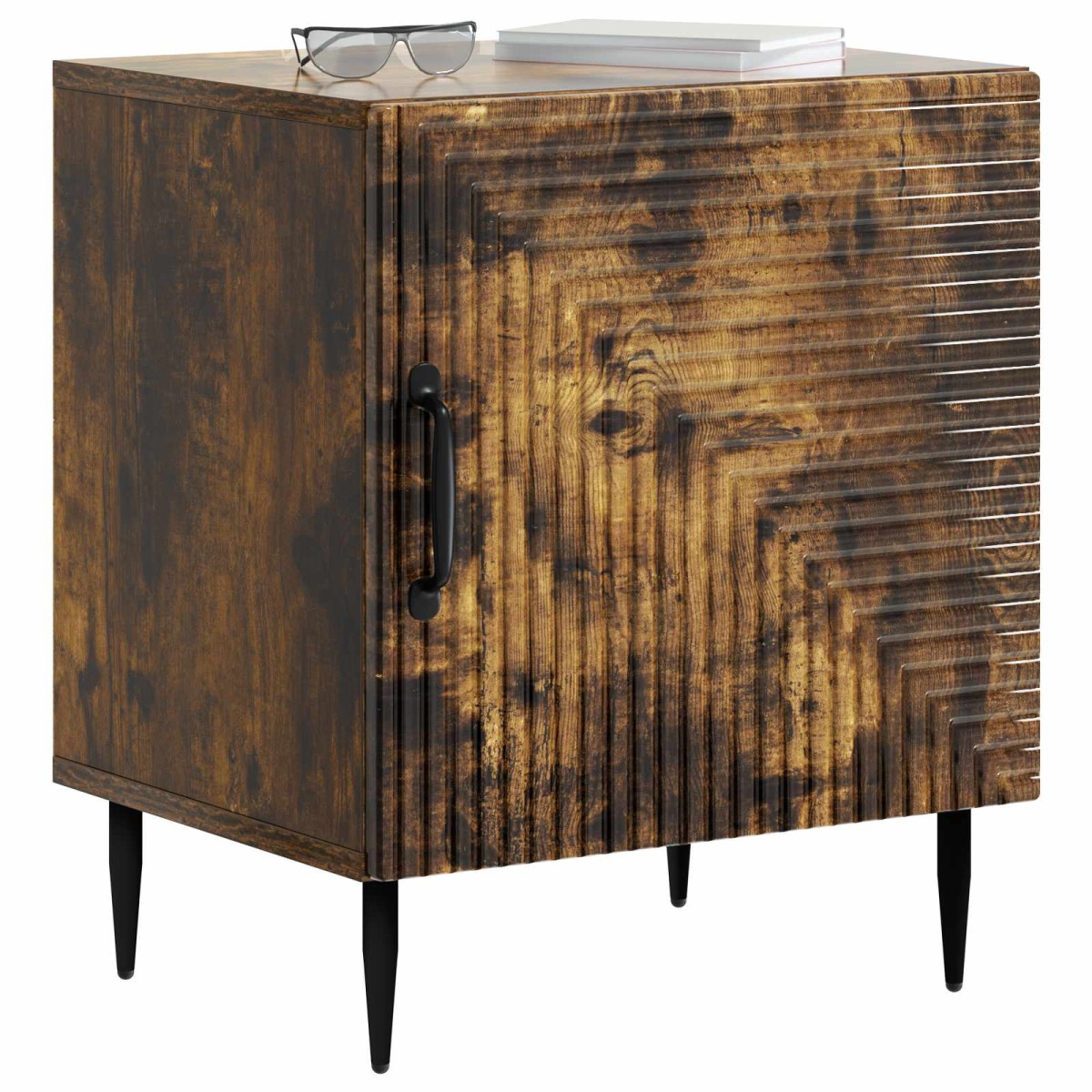 vidaXL Κομοδίνο Καπνισμένο Ξύλο Δρυός 43 x 34,5 x 50 εκ